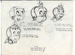 Little Audrey Style Sheet Original Comic Production Art- hair & expressions