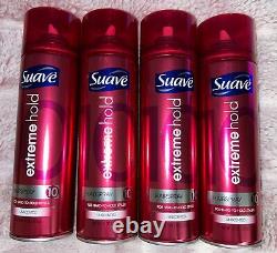 Lot 10 Suave EXTREME HOLD # 10 Hairspray UNSCENTED For Hard To Hold Styles Cap