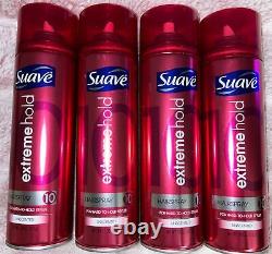 Lot 10 Suave EXTREME HOLD # 10 Hairspray UNSCENTED For Hard To Hold Styles Cap