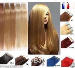 Lot Extension Tape Bande Adhesive Cheveux100% Naturels Indian Remy Hair 49-60 CM