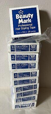 Lot NOS 10 Boxes Beauty Mark Professional hair Styling Tape 20 yd Ea Sealed Vtg