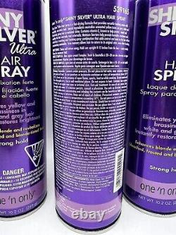 Lot Of 3 One N Only Shiny Silver Ultra Hair Spray Strong Hold 10.2 oz