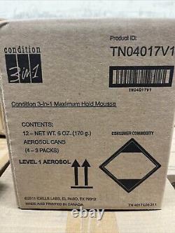 Lot of 12 Condition 3-in-1 Maximum Hold Mousse With Sunscreen 6 oz each Read