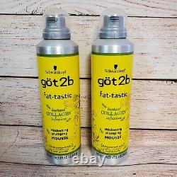 Lot of 2 Schwarzkopf Got2b Fat-tastic Thickening Plumping Mousse 8.5 fl oz