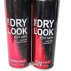 Lot of 2 The Dry Look For Men Aerosol Hairspray Extra Hold 8 oz NWOB