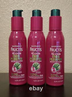 Lot of 3 Garnier Fructis Full Plush Ends Plumper Amplifying Leave-in-Serum 4.2OZ