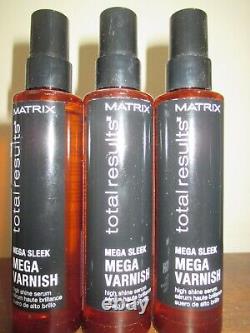 Lot of 3 Matrix Total Results Mega Sleek Mega Varnish High Shine Serum 3.1 oz