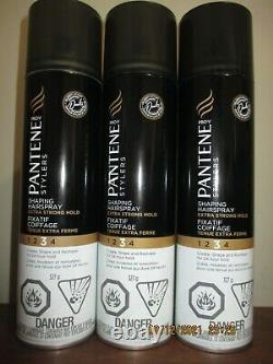 Lot of 3 Pantene Pro-V Stylers Shaping Hairspray #3 Extra Strong Hold 327g