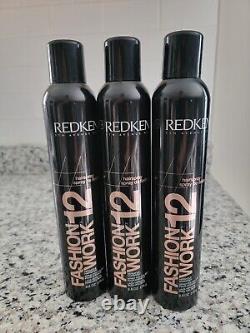 Lot of 3 Redken Fashion Work 12 Versatile Hairspray 9.8 oz