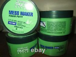 Lot of 4 Garnier Fructis Style Power Putty MESS MAKER Strong Hold 3.4 oz
