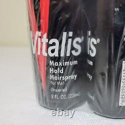 (Lot of 6) Vitalis Hairspray For Men Non-Aerosol Unscented Maximum Hold 8 fl oz