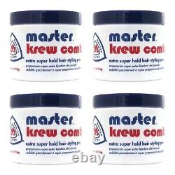 Master Krew Comb EXTRA SUPER HOLD Hair Styling Prep 4 oz Lot Of 4