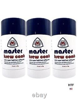 Master Well Comb Krew Comb Hair Styling Prep Stick Extra Super Hold Lot Of 3 New
