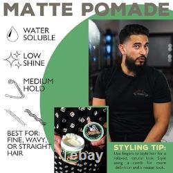 Matte Hair Pomade 32 oz Water Soluble Medium Hold Frizz Control 1 Pack