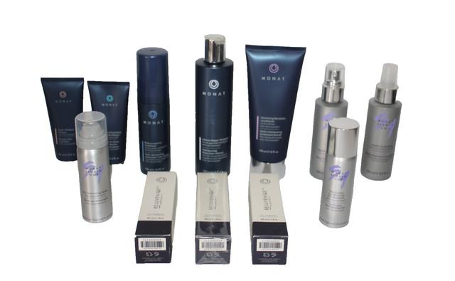 Monat Hair Care Assorted Products Lot Of 12 New Open Box Shampoo Spray Others