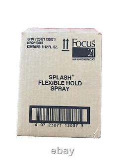 NEW Focus 21 Splash Flexible Hold Spray Hairspray 12 Oz (6 Bottles)