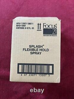 NEW Focus 21 Splash Flexible Hold Spray Hairspray 12 Oz (6 Bottles)