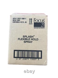 NEW Focus 21 Splash Flexible Hold Spray Hairspray 12 Oz (6 Bottles)