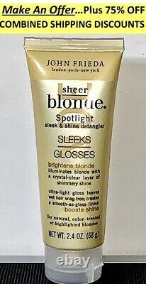 NEW John Frieda Sheer Blonde SPOTLIGHT Sleek & Shine Detangler RARE Serum Gloss