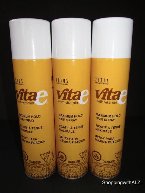 New Lot 3 Zotos Lamaur Vitae Vita E Maximum Hold Hairspray Hair Spray 10.5 Oz