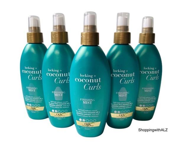 New Lot 5 Ogx Locking + Coconut Curls Finishing Mist 6 Oz