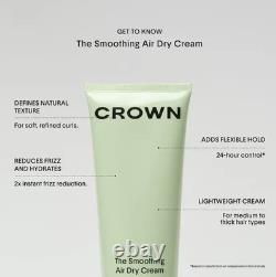 NIB 100% Authentic Crown Affair The Smoothing Air Dry Hair Styling Cream, 6 oz