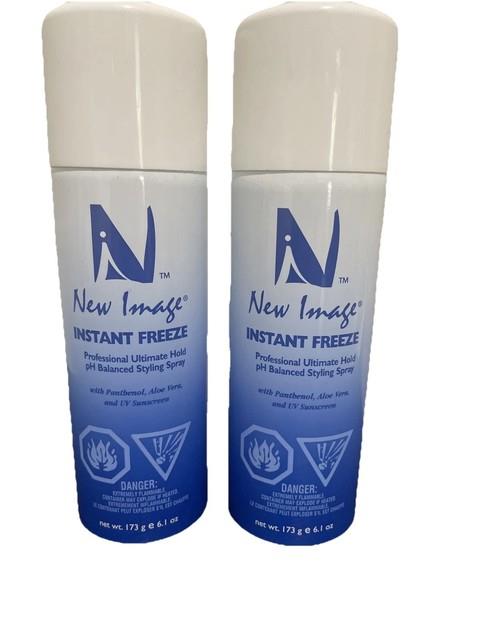 New Image Instant Freeze Ultimate Hold Hairspray Lot Of 2 Cans 6.1 Oz Each