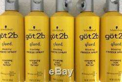 New Lot Of 5 Schwarzkopf Got2b Glued Blasting Freeze Spray 12 Oz Each