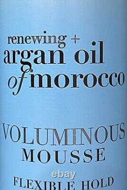 OGX Renewing + Argan Oil Of Morocco Voluminous Mousse Flexible Hold 8oz Lot Of 3