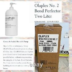 Olaplex No 2 Bond Perfector 67.62oz / 2000ml New! Large Bottle W Pump 2L
