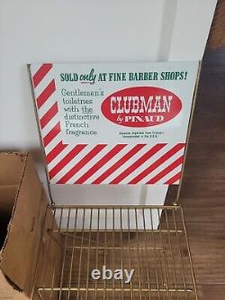 Original 1950s Pinaud Clubman Display Barber After Shave Shampoo N. O. S. Box Sign