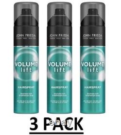 (PACK OF 3) John Frieda VOLUME LIFT HAIR SPRAY for Fine or Flat Hair 10 oz 283 g