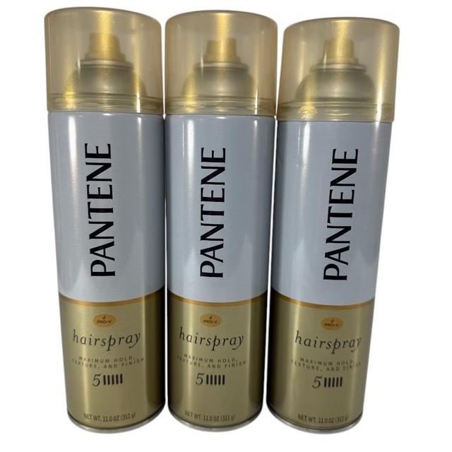 Pantene Level 5 Hairspray Maximum Hold Texture Finish Hair 11oz As Is, 3 Pack
