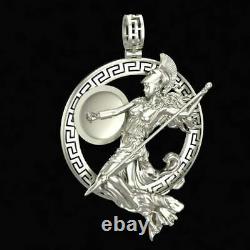 Pendente dea athena antica grecia oro 18kt argento guerriera scultura