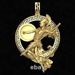 Pendente dea athena antica grecia oro 18kt argento guerriera scultura