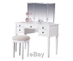 Perfecting Self Grooming Tri-Fold Vanity 3-Way Mirror Any Room With Beveled Edge