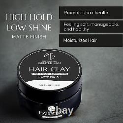 Premium Barber Grade Hair Clay for Sculpting the Perfect Look High Hold, Low S