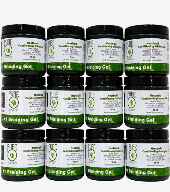 Pure Neatbraid Conditioning Shining Gel 16 Oz Shine Molding/shaping No Flaking