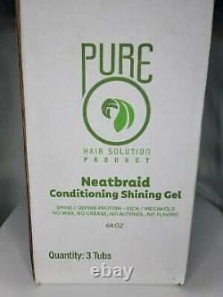 Pure O NeatBraid Conditioning Gel 64 oz each. Tubsize (Case of 3)
