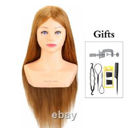 Real Hair Training Mannequin Head with Shoulder Hairdresser Hairstyles Practice