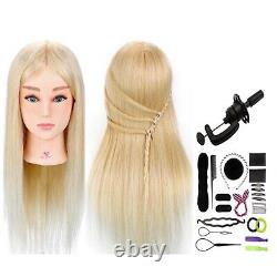 Real Human Hair Mannequin Head for Hairdressers Hairdressing Practice Training