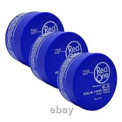 Red One Maximum Control BLUE Aqua Hair Wax Full Force 5oz 3PackFree Shipping