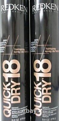 Redken Quick Dry 18 Instant Finishing Spray 9.8 oz TWO PACK Fast Shipping