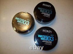 Redken Water Wax 03 Shine Defining Pomade 1.7 oz. NEW Lot Of 3 Items