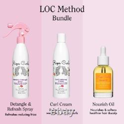 Rizos Curls LOC Method Bundle Refresh Detangle Spray, Nourish Oil, Curl