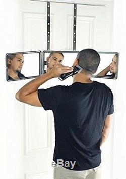 SELF-CUT Grooming System Perfecting Self Grooming 3-Way Mirror, Black, New