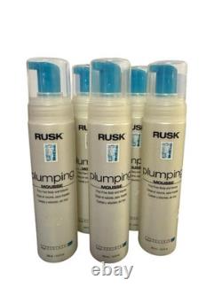 (SET OF 5) New Discontinued HTF Rusk Hair Plumping Mousse 8.5 ounce Firm Hold