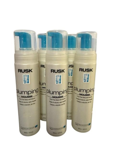 (set Of 5) New Discontinued Htf Rusk Hair Plumping Mousse 8.5 Ounce Firm Hold