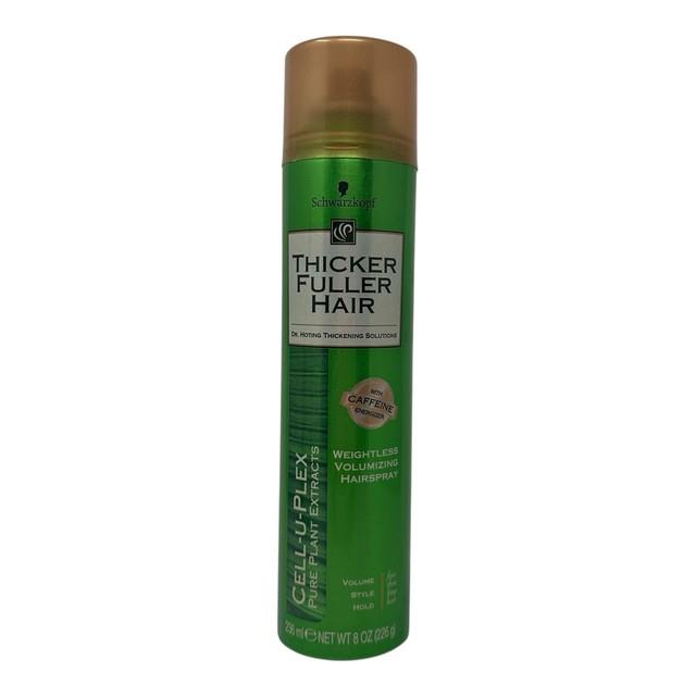Schwarzkopf Thicker Fuller Hair Weightless Volumizing Hairspray Cell-u-plex 8 Oz