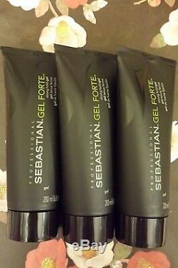 Sebastian Professional Hair Gel Forte Strong Hold 6.8 oz- Pack of 3 NEW